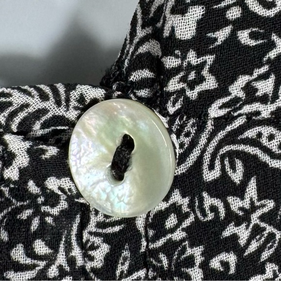 90’s Y2K Style Button Front Paisley Dark Floral Midi Dress S Goth Grunge Black - Picture 7 of 9